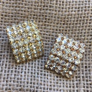 Gold and rhinestone earrings